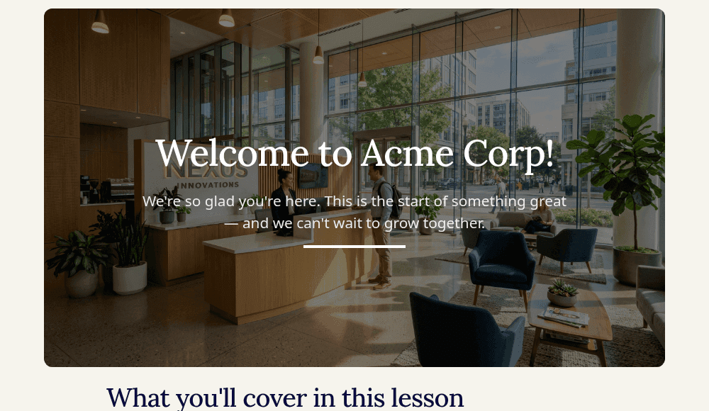 New Employee Welcome Experience