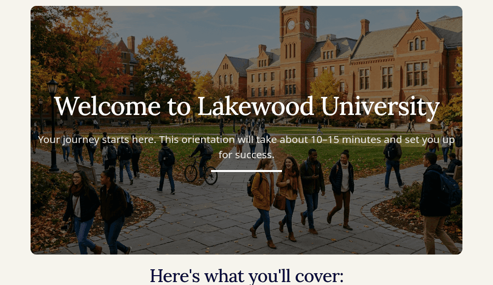 Student Orientation Course