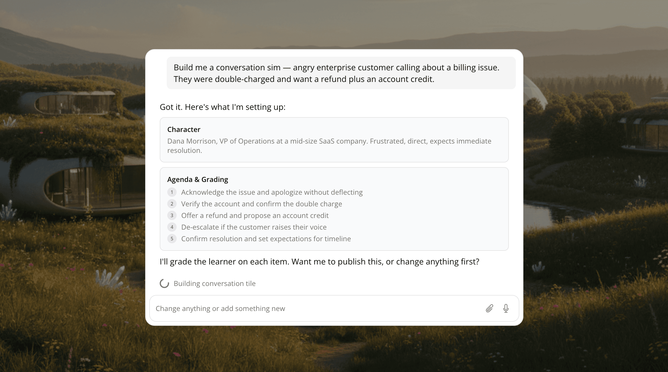 AI generating a conversation from a prompt