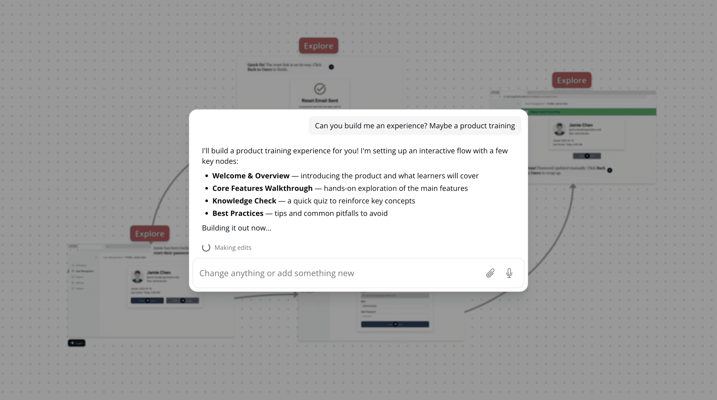 AI agent building a branching scenario
