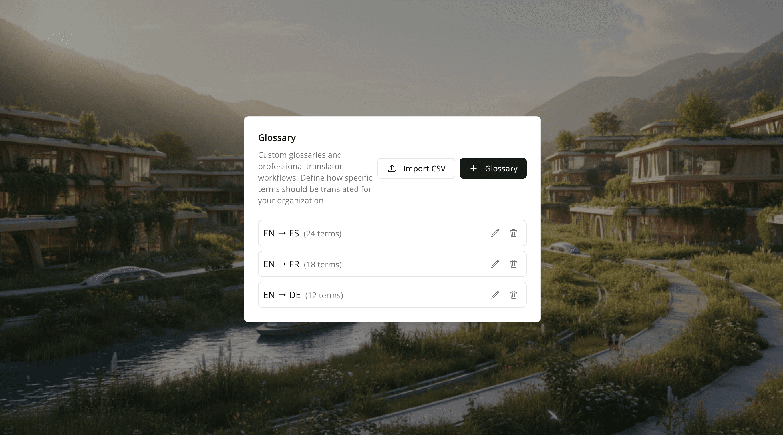 Glossary and XLIFF management