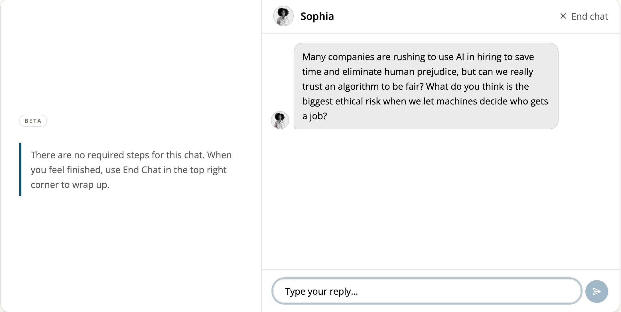 Guidance panel for open-ended conversation tiles
