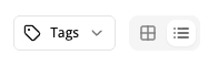 Dashboard tile/list view toggle and tag filter