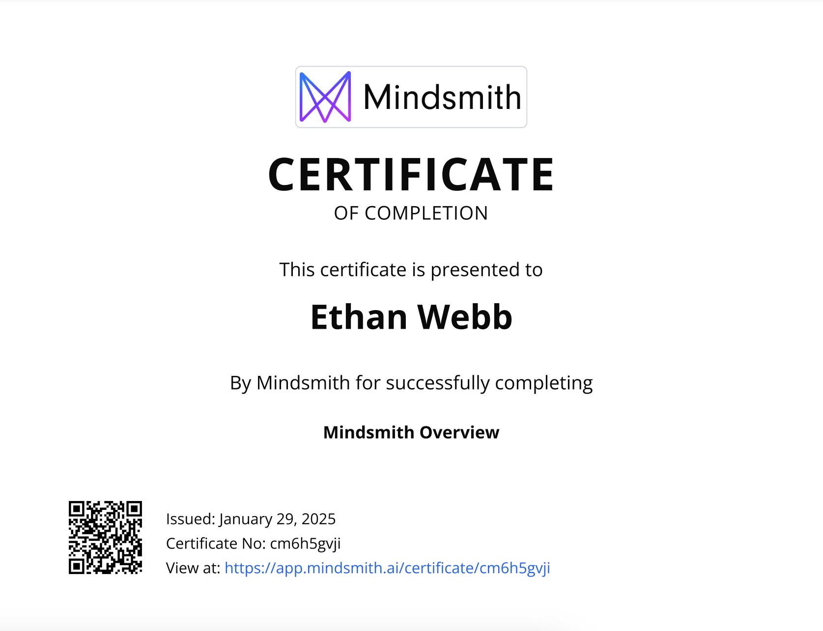 Downloadable certificates