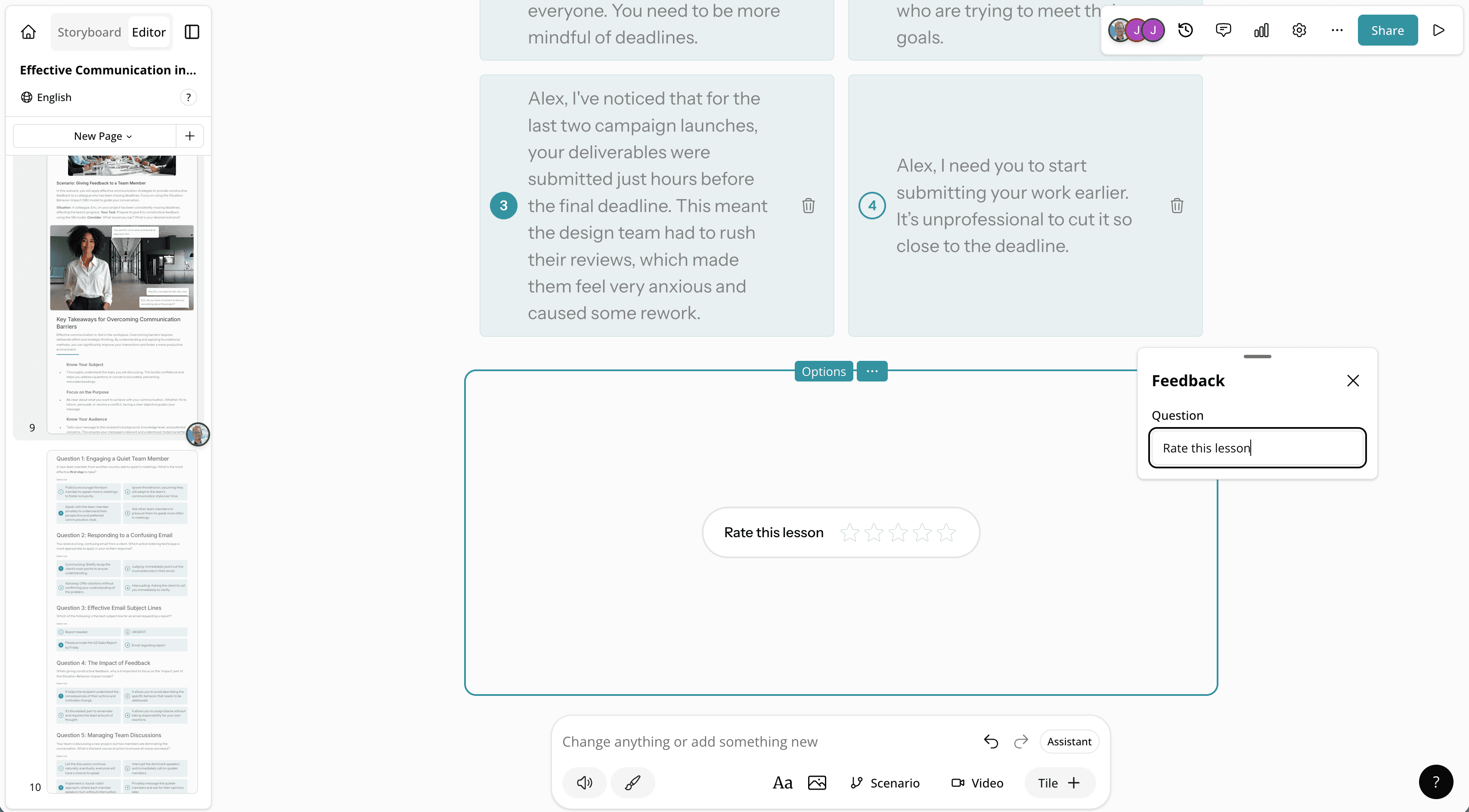 Feedback tile