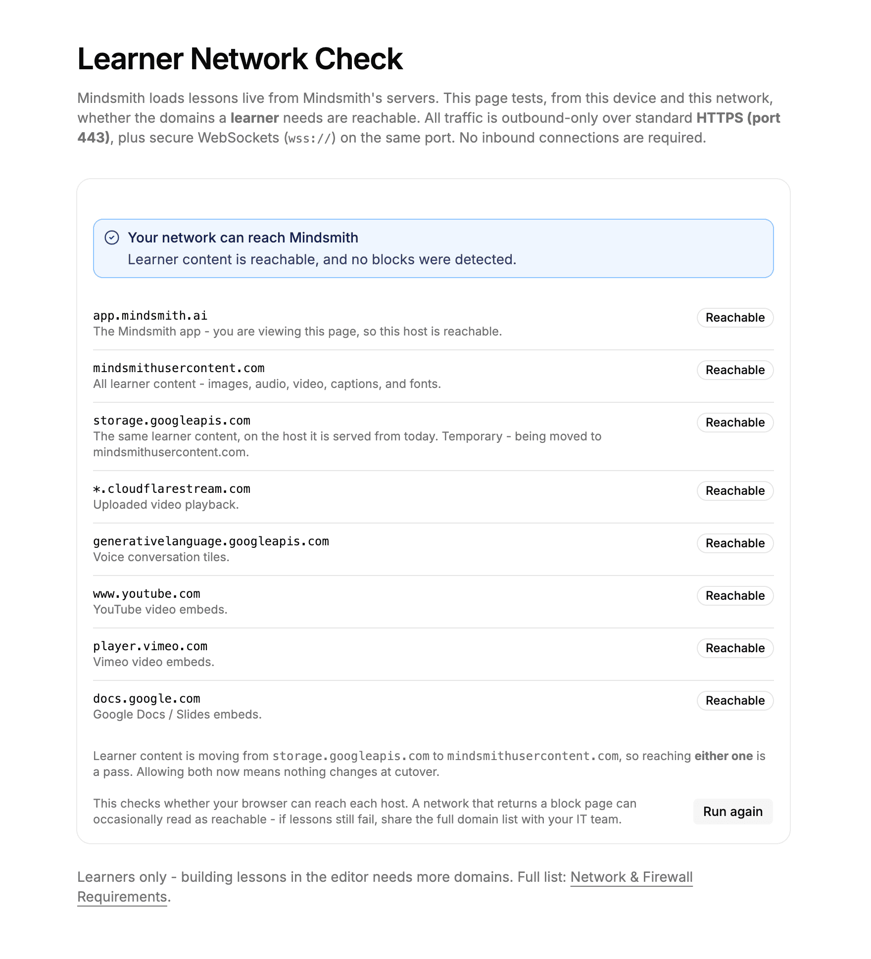 Mindsmith domain accessibility checker for IT teams