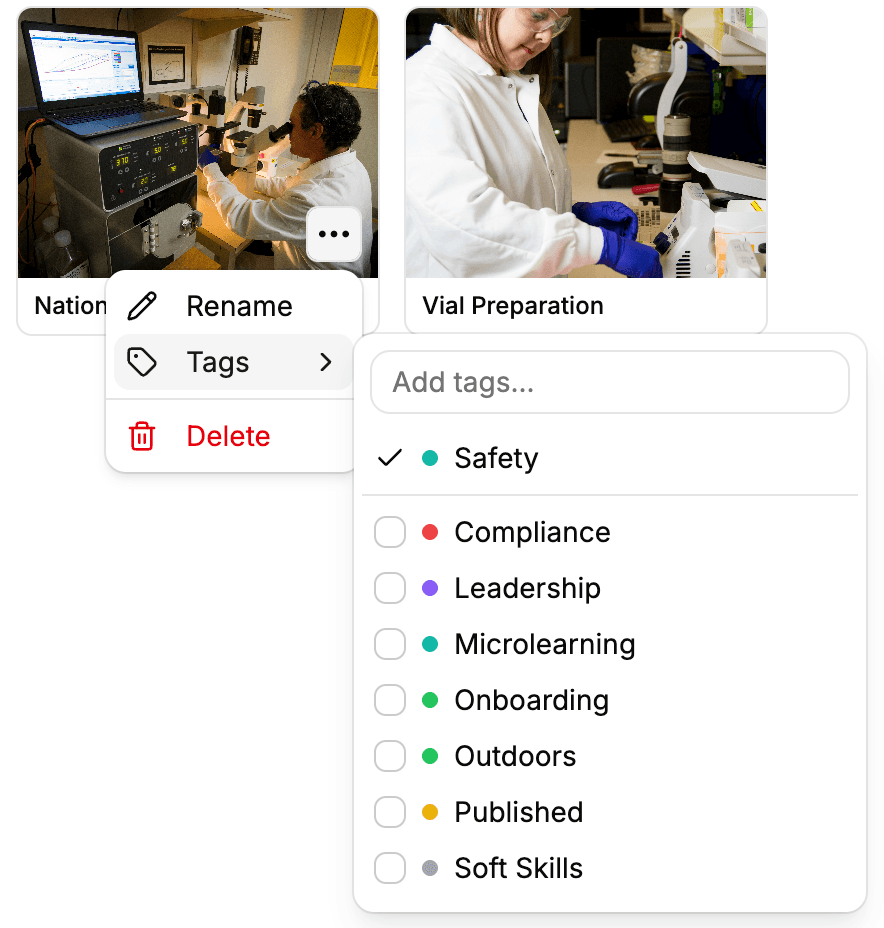 Tag and filter assets in the media library