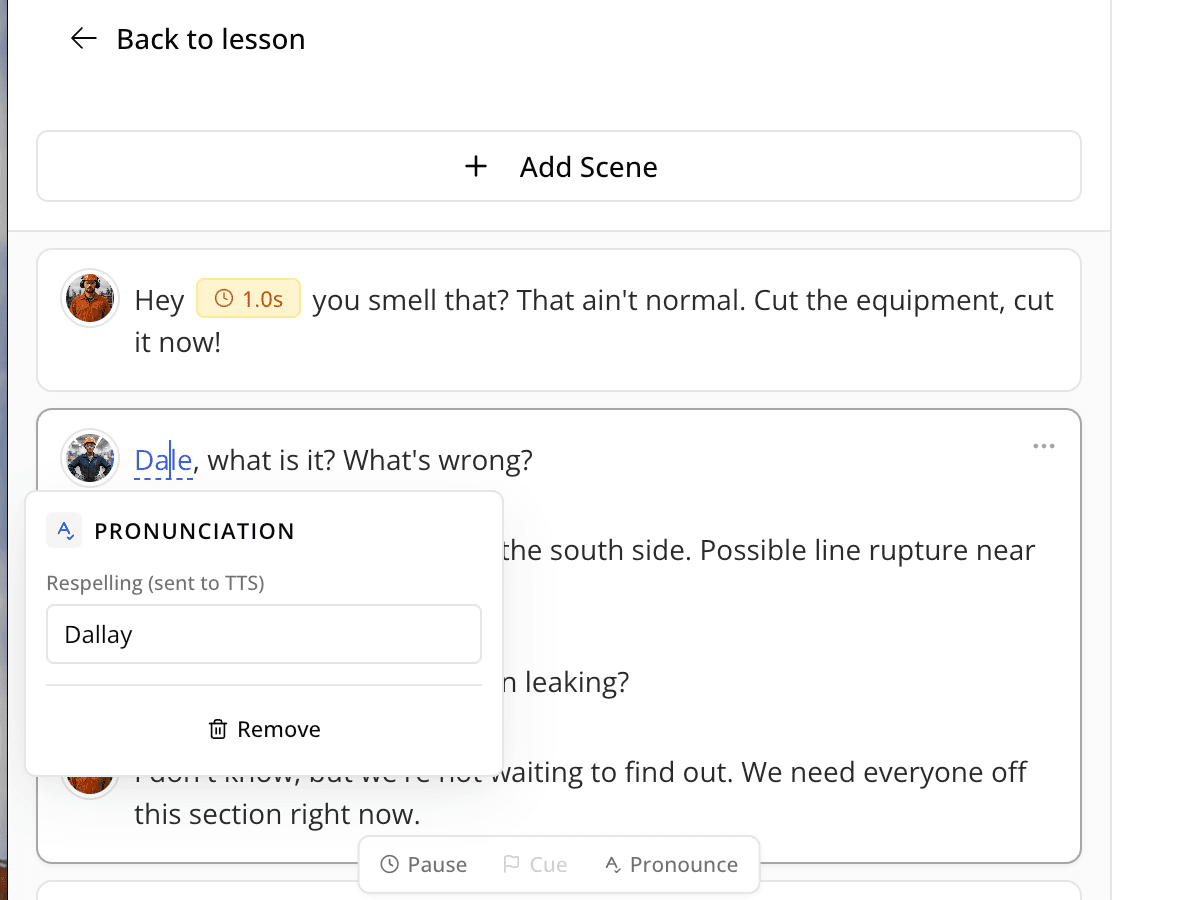 Delay and punctuation markers in narration