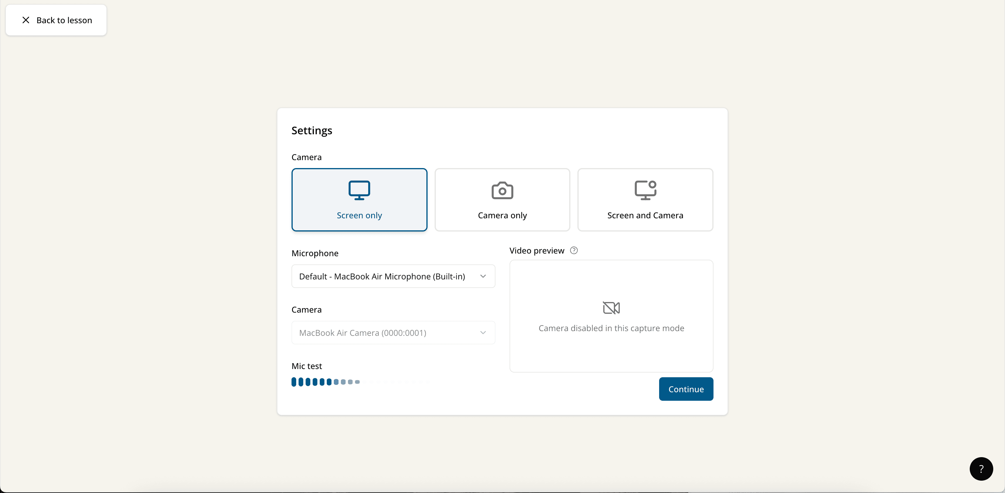 Native screen recorder