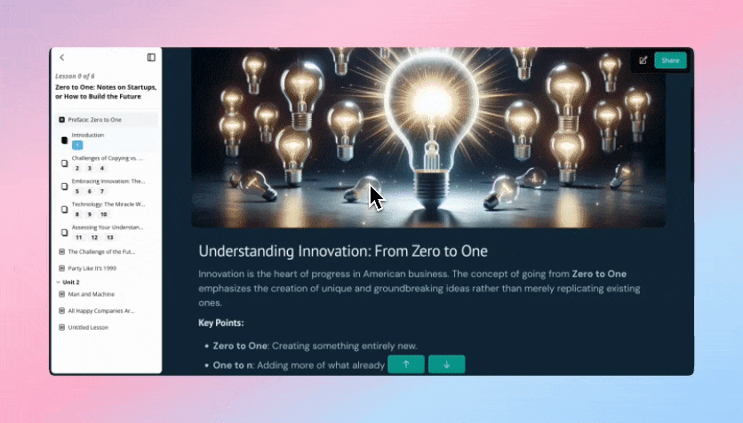 New learner navigation sidebar