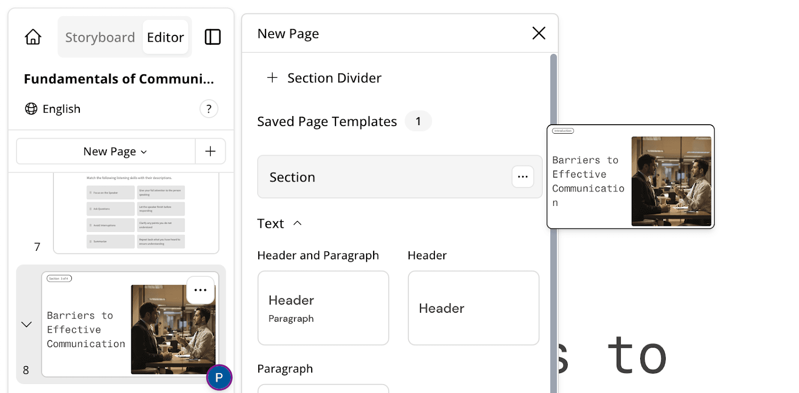 Page templates