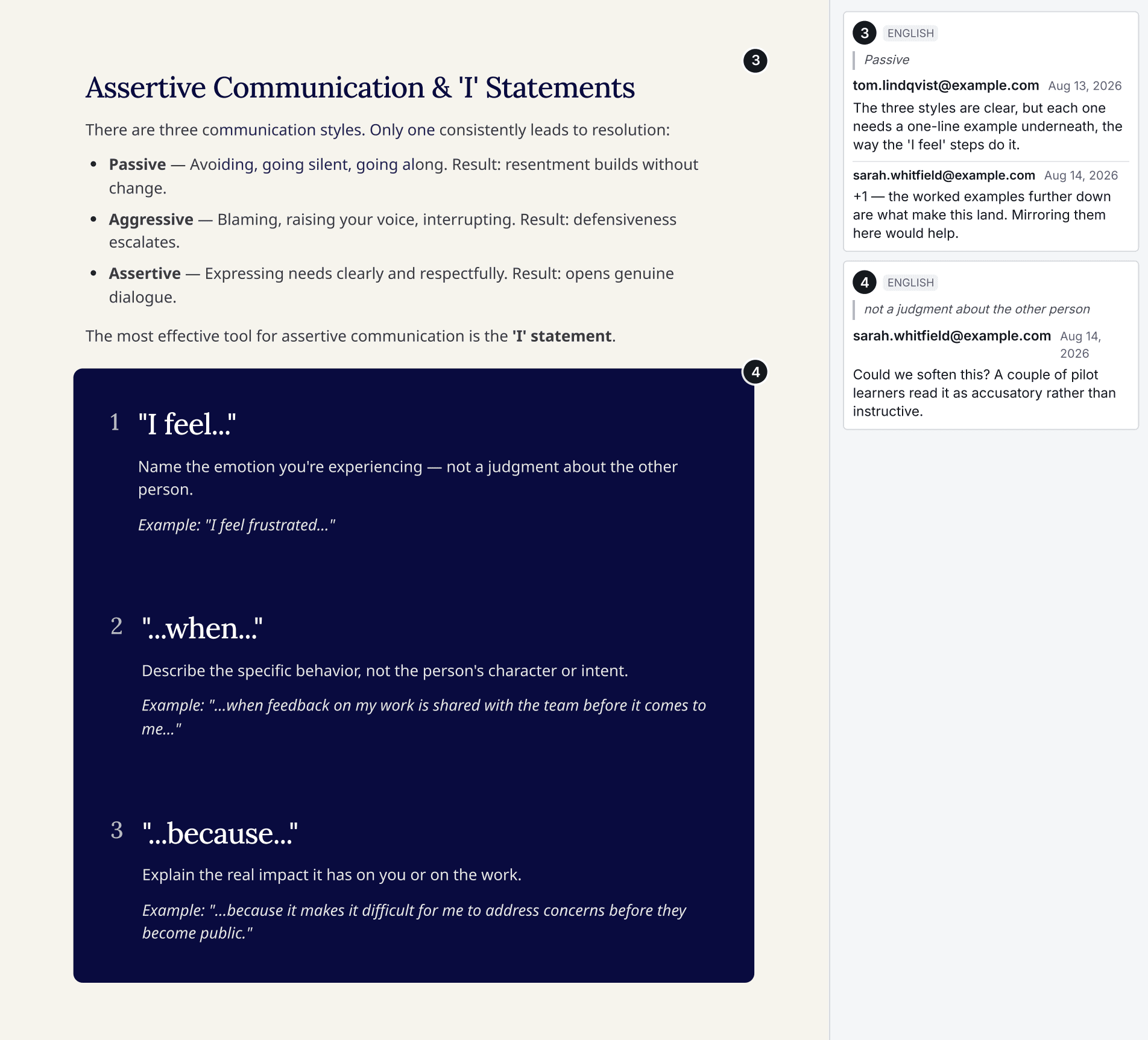 Reviewer comments in PDF exports