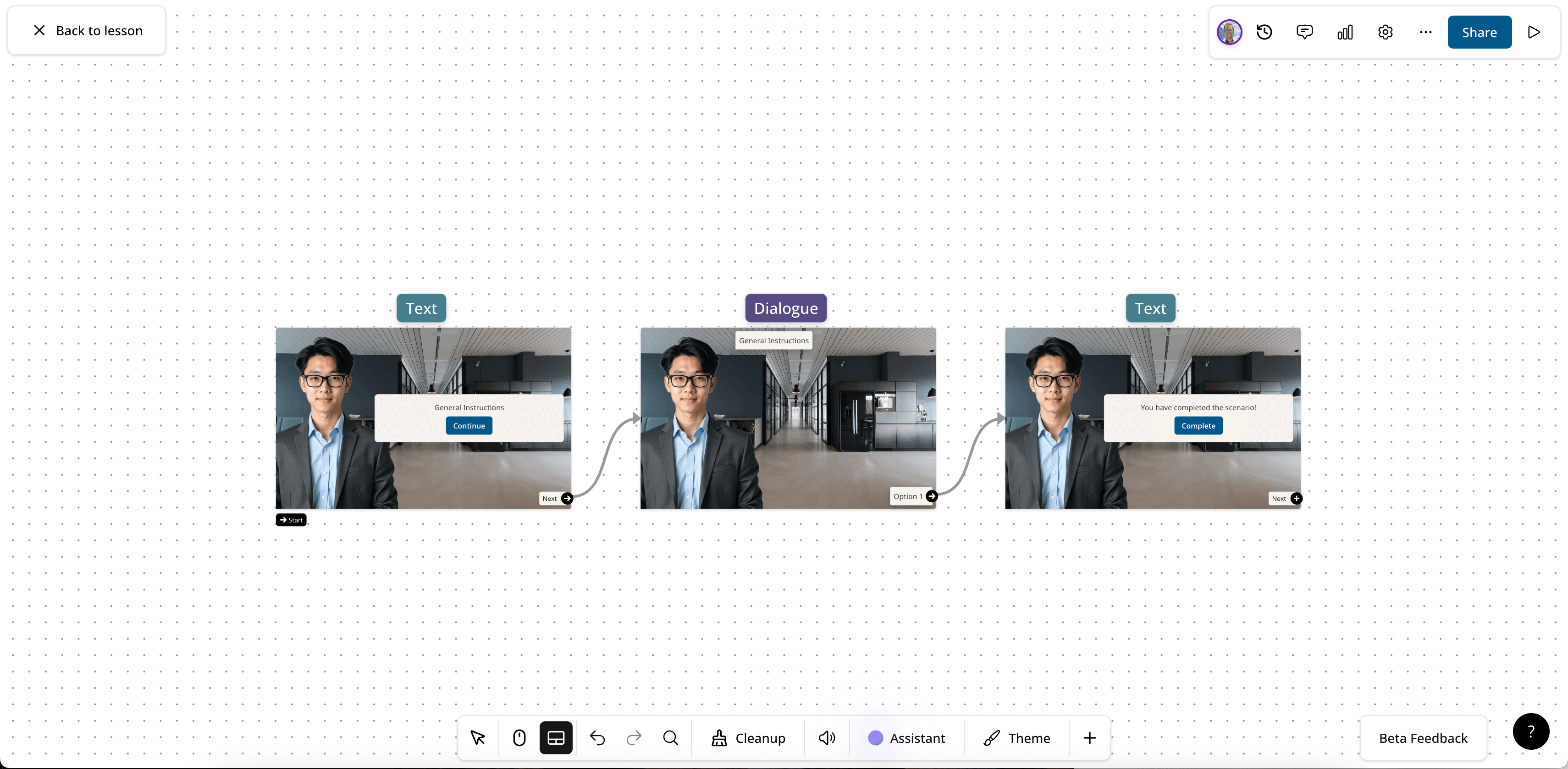 Scenario UX improvements