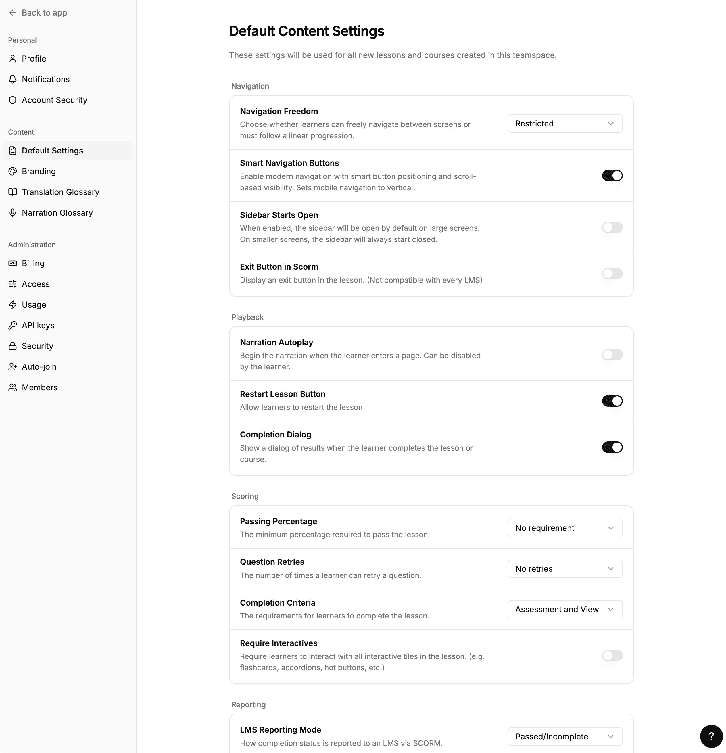 Settings redesigned as a full-page experience