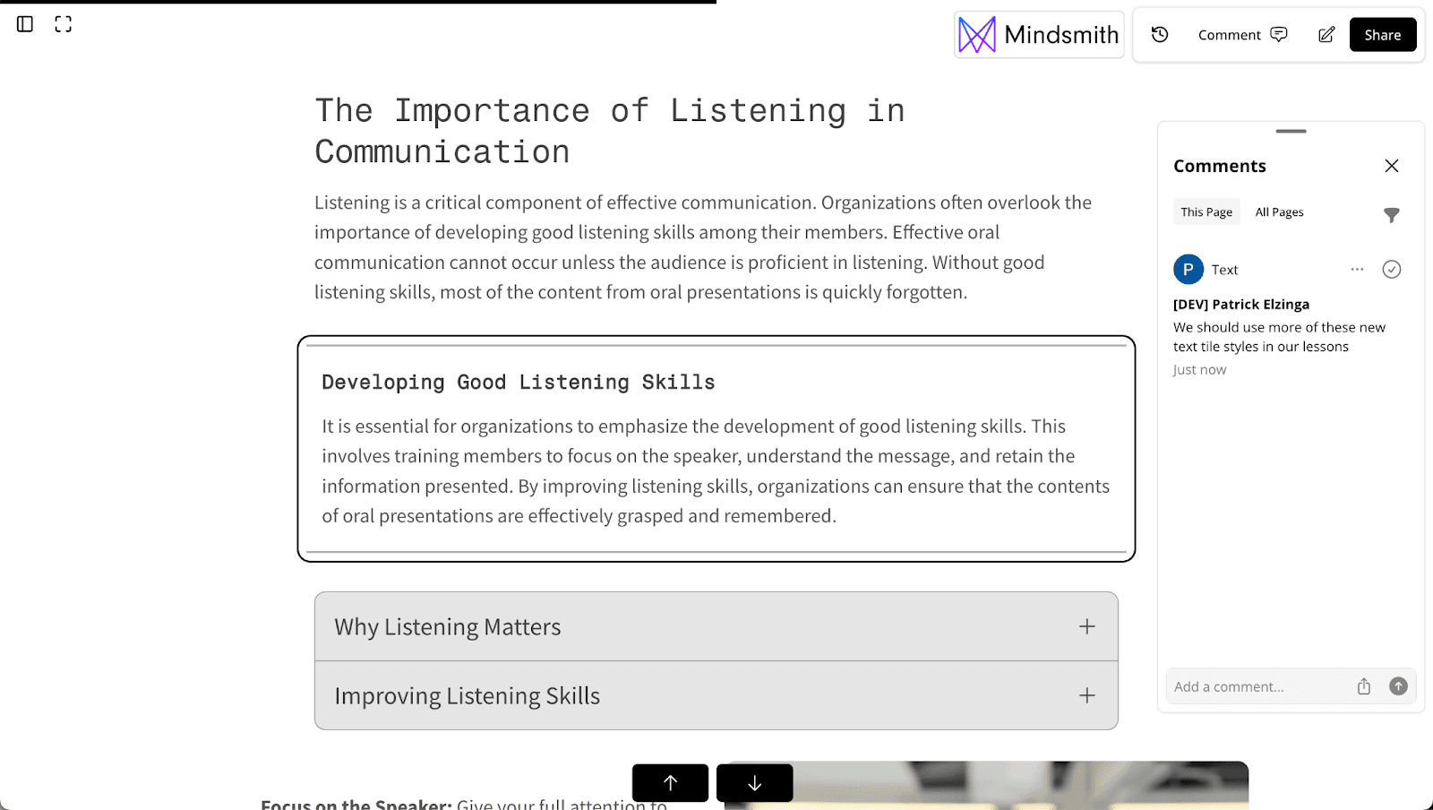 Tile-level comments