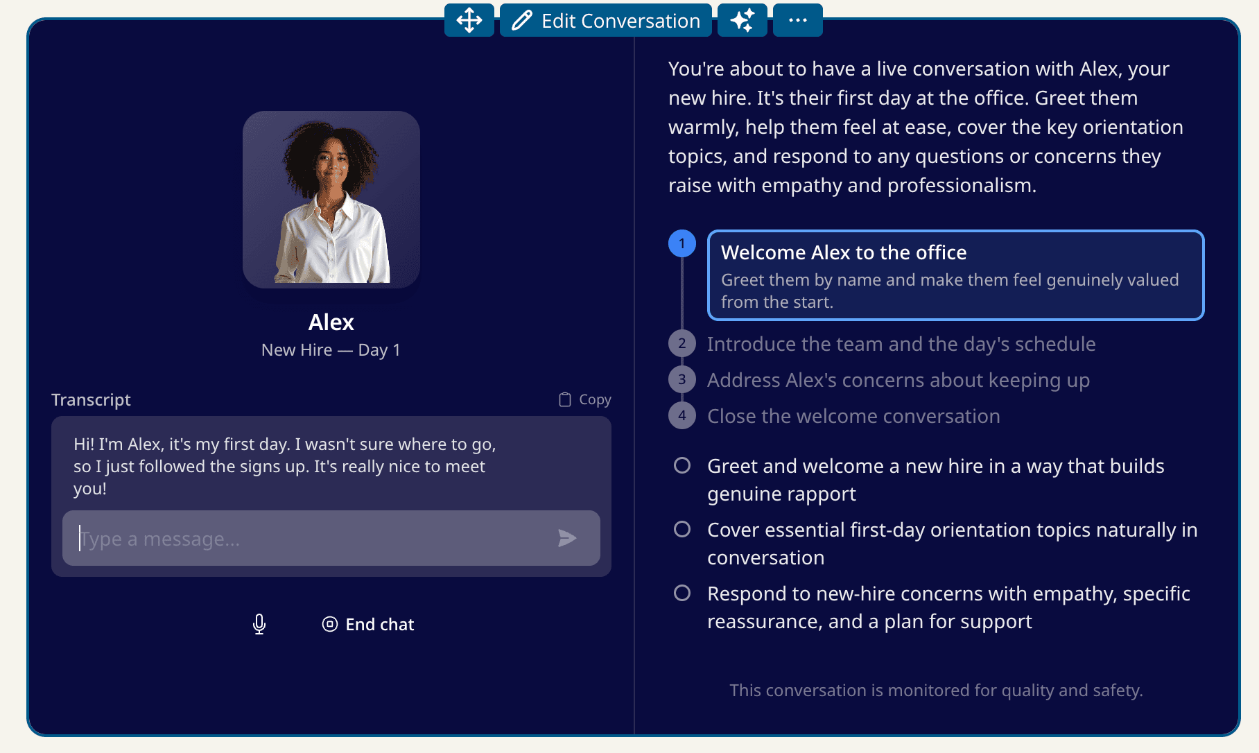 Typing support for conversation tiles