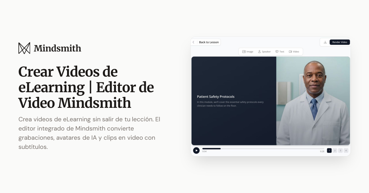 Crear Videos de eLearning | Editor de Video Mindsmith